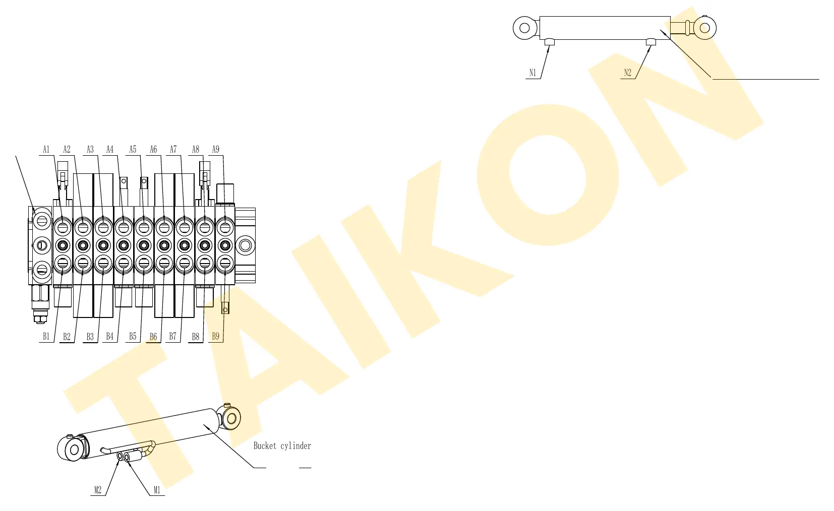 Hoses: arm & boom cylinders — TAIKON C12