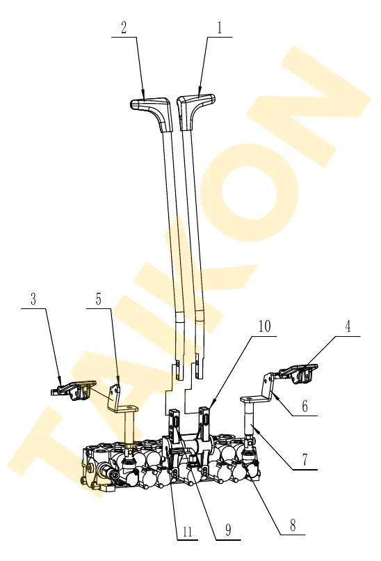 Travel control levers — TAIKON KT16 Pro