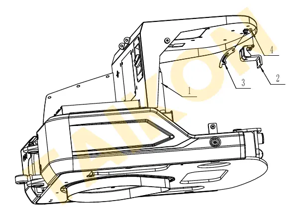 Rear hood hinge — TAIKON KT16 Pro