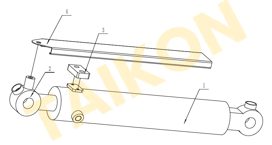 Arm (dipper) cylinder — TAIKON KT16 Pro