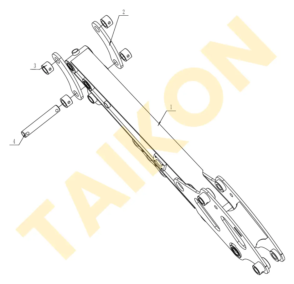 Bucket linkage rocker – installation — TAIKON KT16 Pro