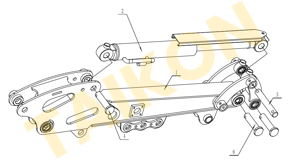 Bucket cylinder – installation (1) — TAIKON KT16 Pro