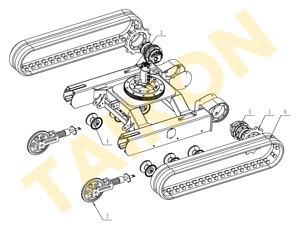 Tracks, rollers, idler & sprocket — TAIKON KT16 Pro