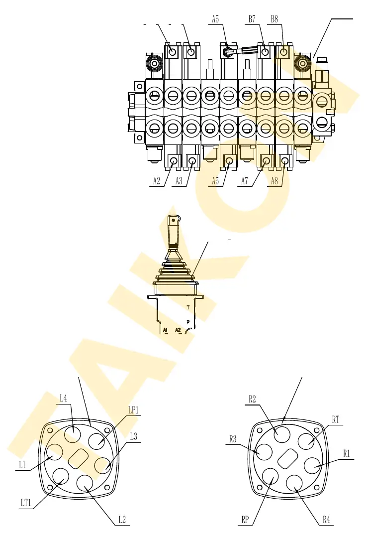 Hoses: pilot joysticks — TAIKON KT16 Pro