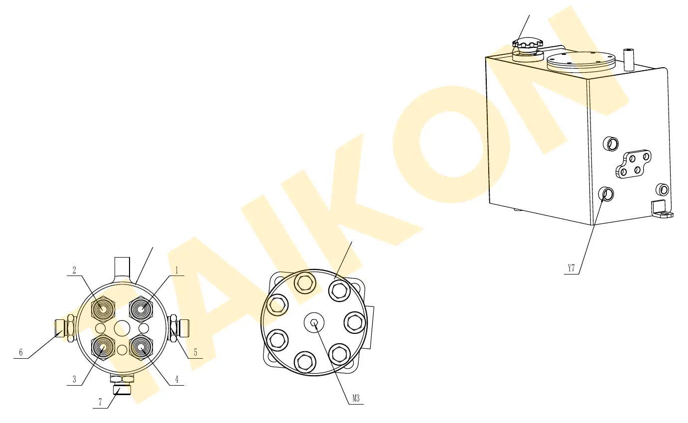 Hoses: swing motor — TAIKON KT16 Pro