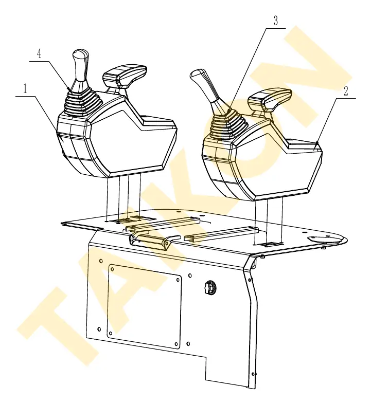 Pilot joysticks – installation — TAIKON KT18 Pro (D902)