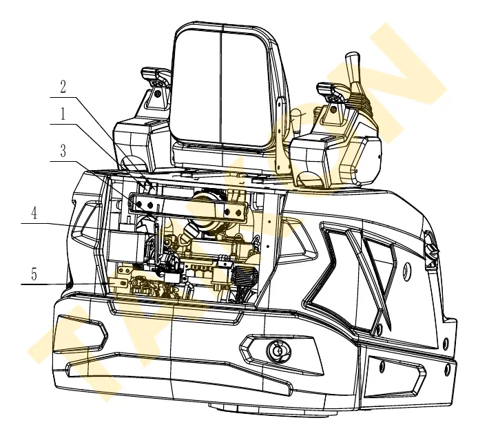 Rear hood hinge — TAIKON KT18 Pro (D902)