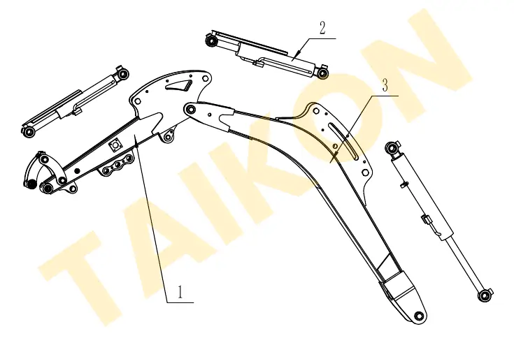 Arm & arm cylinder – installation — TAIKON KT18 Pro (D902)
