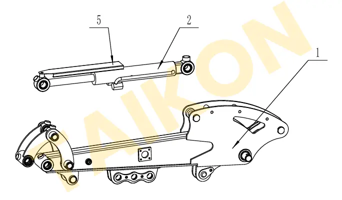 Bucket cylinder – installation — TAIKON KT18 Pro (D902)