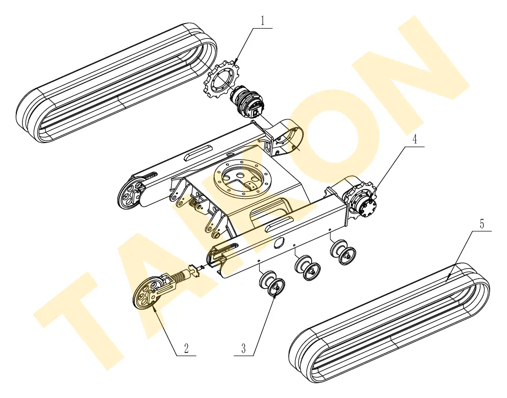 Tracks, rollers, idler & sprocket — TAIKON KT18 Pro (D902)