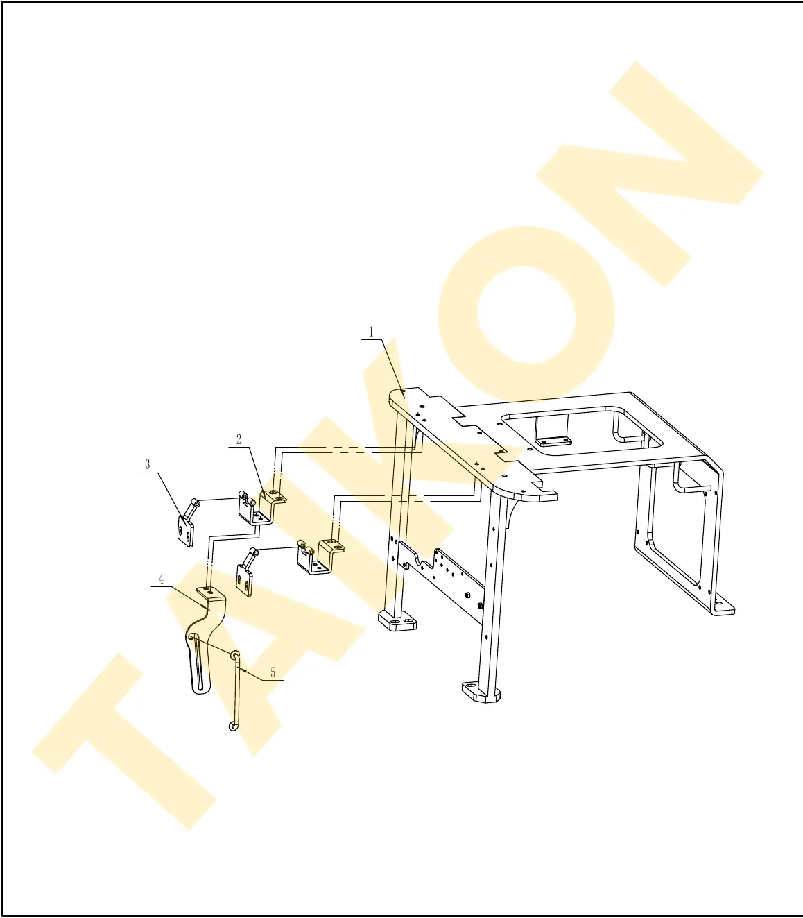 Rear hood hinge — TAIKON KT18 Pro (D722)
