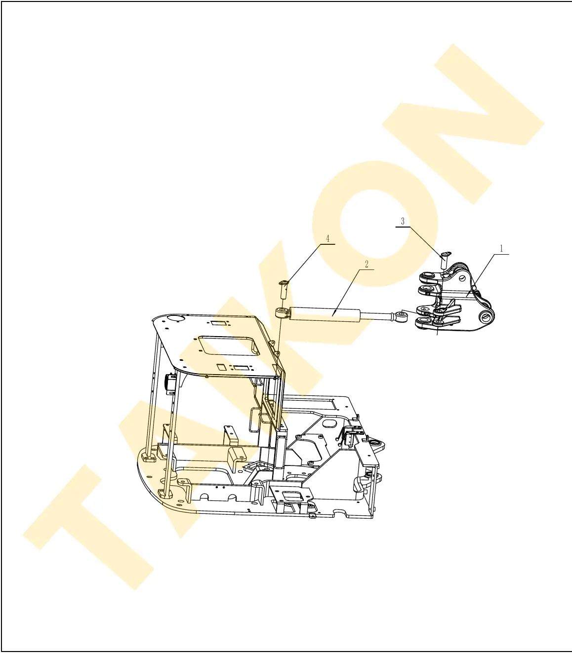 Boom swing cylinder – installation — TAIKON KT18 Pro (D722)