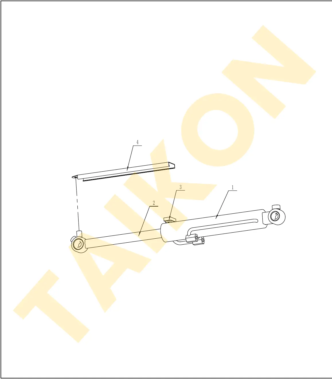 Arm (dipper) cylinder — TAIKON KT18 Pro (D722)