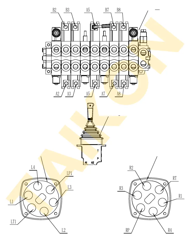 Hoses: pilot joysticks — TAIKON LT16 Pro